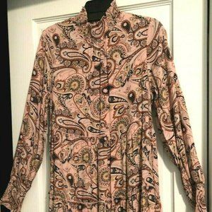 Code X Mode Floral Dress Boho Ruffle Pockets Size Small